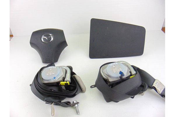 KIT AIRBAG| MAZDA- RF|INCLUYE AIRBAG CONDUCTOR 2 CONECTORES AIRBAG ACOMPAÑANTE 2 CONECTORES Y 2 CINTURONES PRETENSORES**POSIBILI